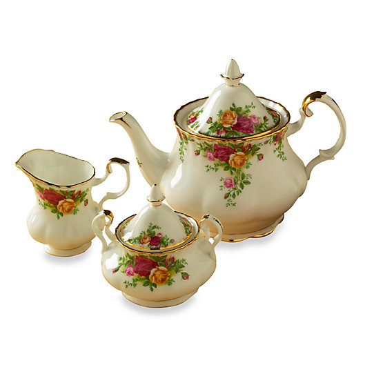 Alternate image 1 for Royal Albert Old Country Roses 3-Piece Tea Set