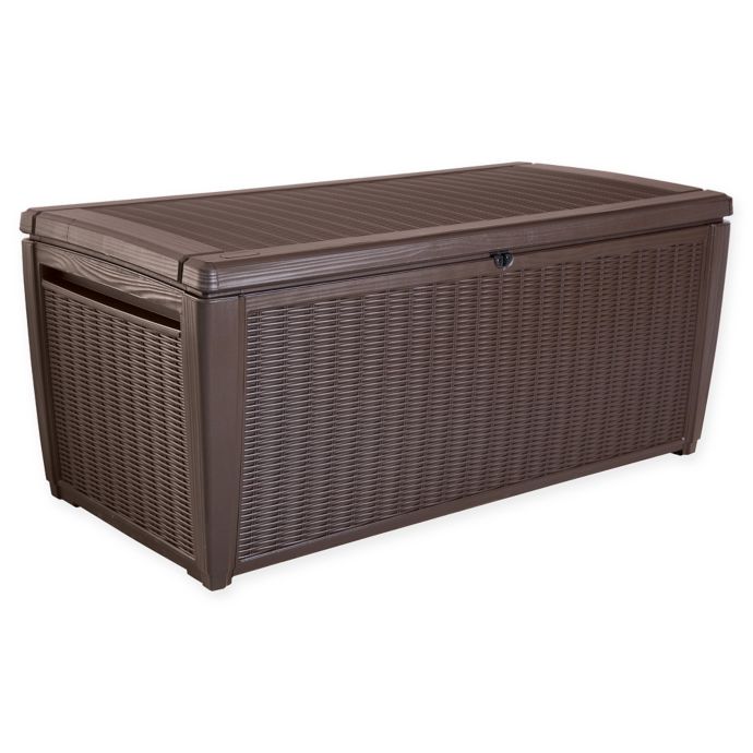 Keter Sumatra Outdoor Deck Storage Box in Brown Bed Bath and Beyond