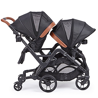 Contours&reg; Curve Double Stroller in Jet Black. View a larger version of this product image.