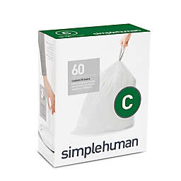 simplehuman® Code C 60-Pack 10-12-Liter Custom-Fit Liners in White