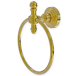 Allied Brass Retro Wave Collection Towel Ring in Polished Brass
