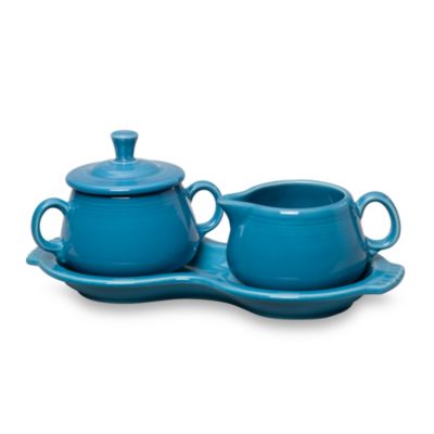 Fiesta® Sugar and Creamer Set with Tray in Peacock | Bed ...