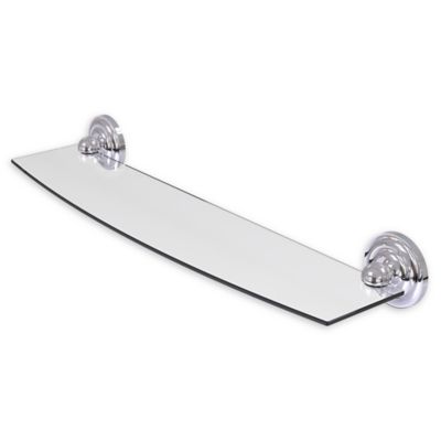 Allied Brass Prestige Que New Collection 24&quot; Glass Wall Shelf in Polished Chrome