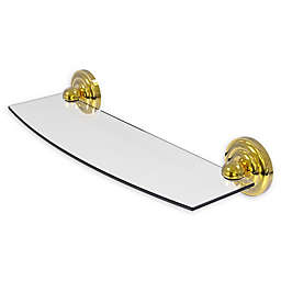 Allied Brass Prestige Que New Collection 18" Glass Wall Shelf in Polished Brass