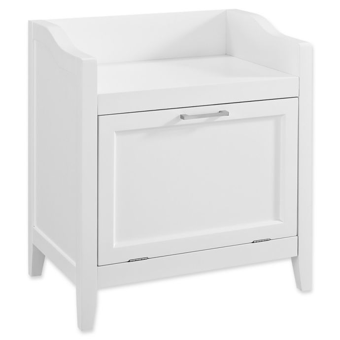 Simpli Home Avington Storage Hamper Bench In White Bed Bath Beyond