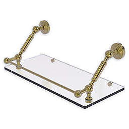 Allied Brass Waverly Place 18-Inch Floating Glass Gallery Shelf in Unlacquered Brass