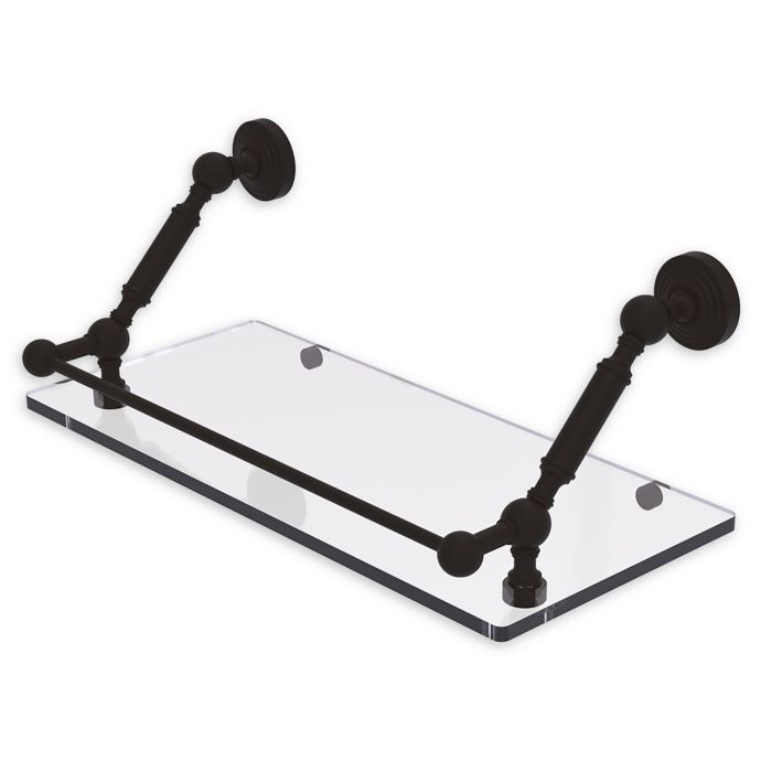 Allied Brass Waverly Place 18Inch Floating Glass Gallery Shelf Bed