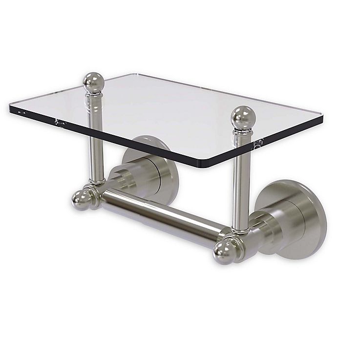 Allied Brass Astor Place Toilet Paper Holder With Glass Shelf Bed Bath Beyond