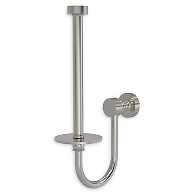 Allied Brass Foxtrot Upright Toilet Paper Holder in Satin Nickel. View a larger version of this product image.