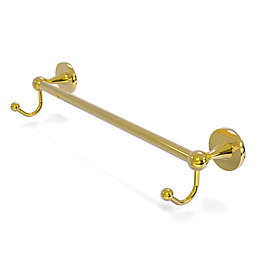 Allied Brass Shadwell 18-Inch Towel Bar with Integrated Hooks in Polished Brass