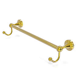 Allied Brass Sag Harbor  18-Inch Towel Bar with Integrated Hooks in Polished Brass