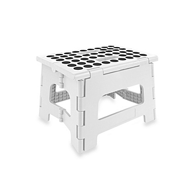 Kikkerland&reg; Easy Folding Step Stool in White. View a larger version of this product image.