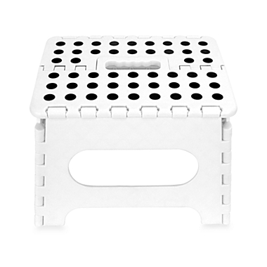 Kikkerland&reg; Easy Folding Step Stool in White. View a larger version of this product image.