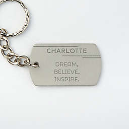 Inspirational Quotes Dog Tag Keychain