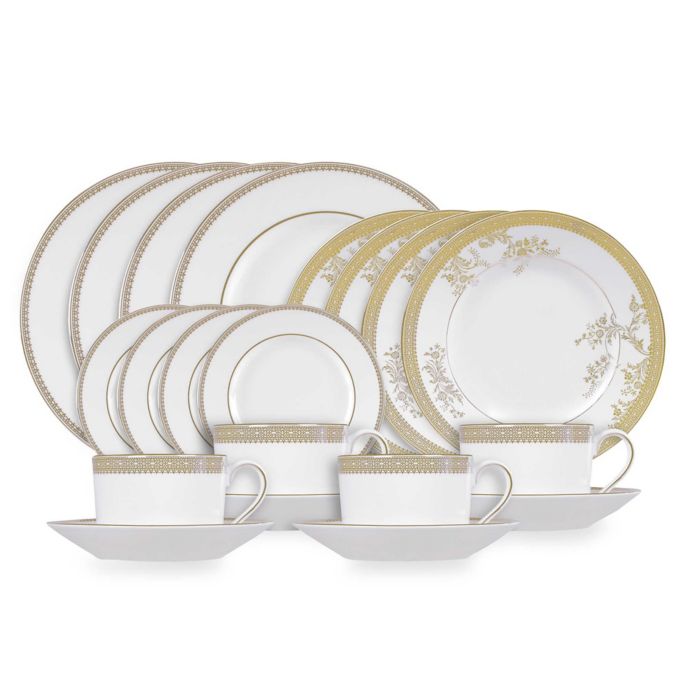 Vera Wang Wedgwood® Lace Gold 20Piece Dinnerware Set Bed Bath and