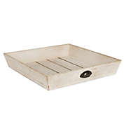 Kate and Laurel Woodmont Square Wooden Decorative Tray in White