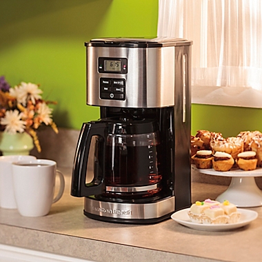Hamilton Beach&reg; 12-Cup Programmable Coffee Maker in Black. View a larger version of this product image.