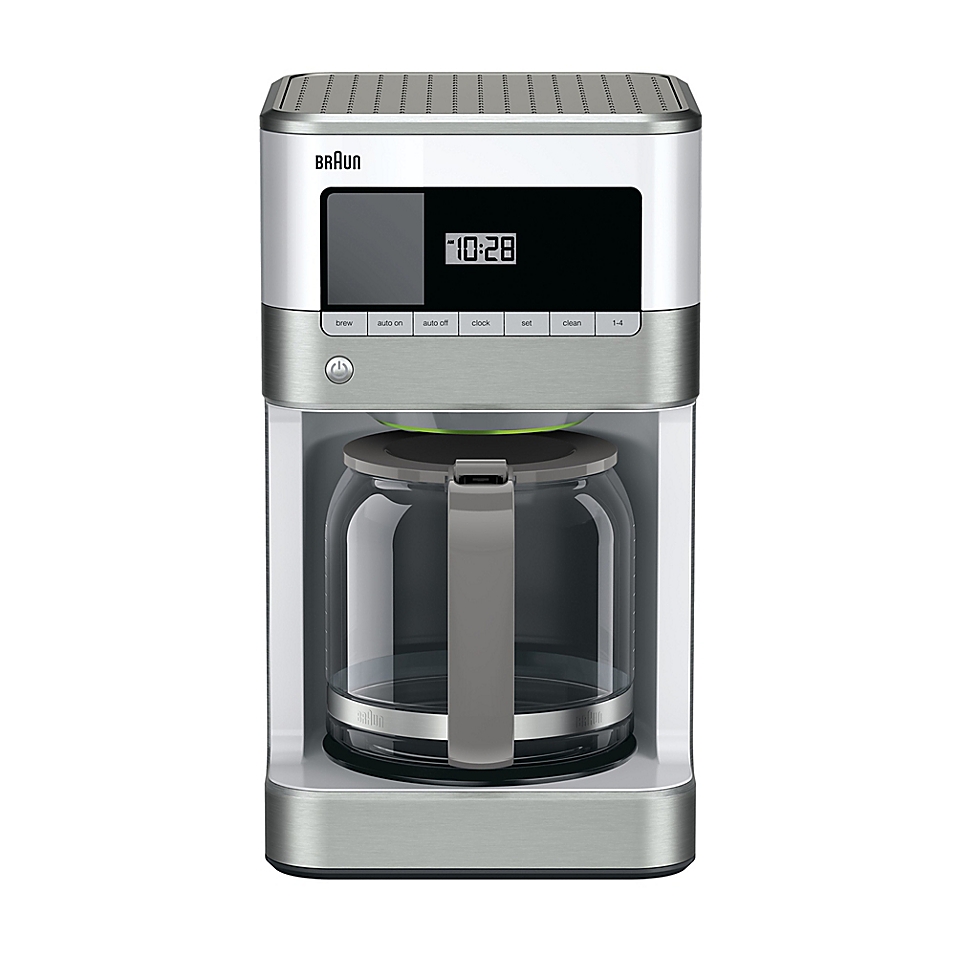 Braun Brew Sense 12-Cup Programmable White Drip Coffee Maker, White/Stainless Steel