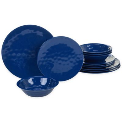 Certified International 12-Piece Melamine Dinnerware Set in Cobalt Blue