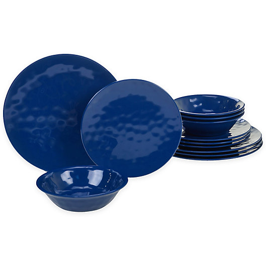 Alternate image 1 for Certified International 12-Piece Melamine Dinnerware Set in Cobalt Blue