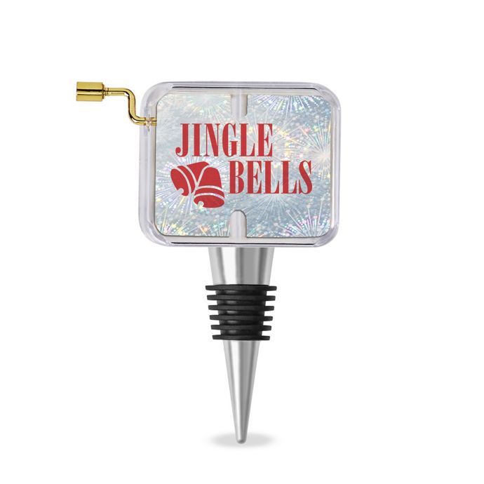 Wild Eye Designs Jingle Bells Music Box Wine Stopper In Silver Red Bed Bath Beyond