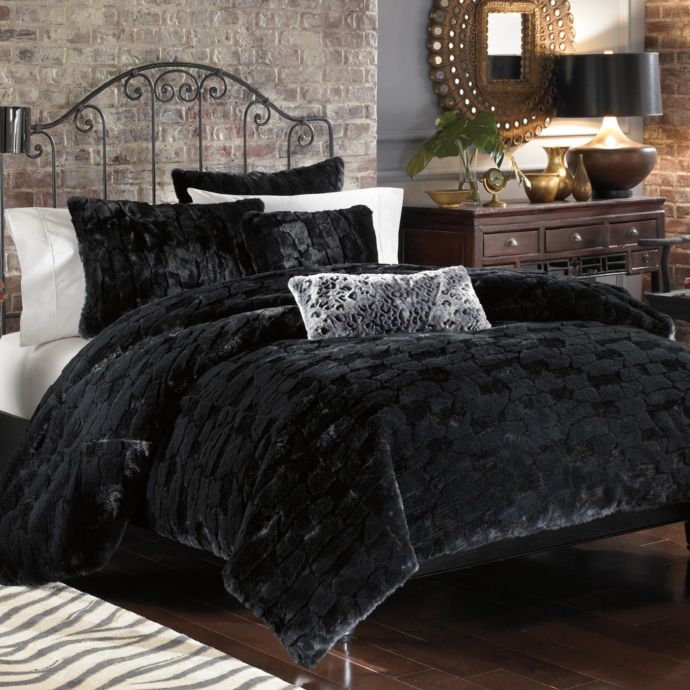 Binx Faux Fur Duvet Cover Set Black Bed Bath Beyond