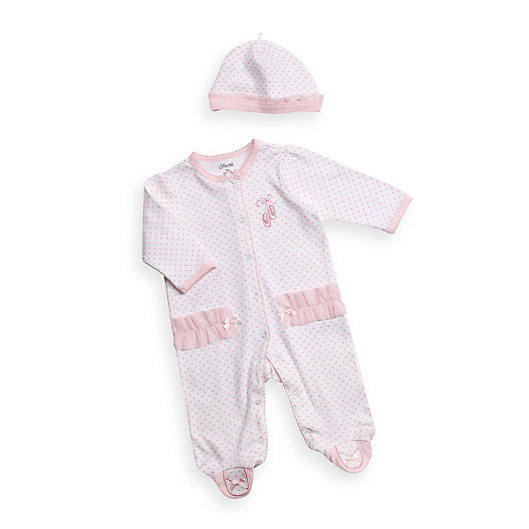 Alternate image 1 for Little Me® Blue Pink Heart Footie with Cap