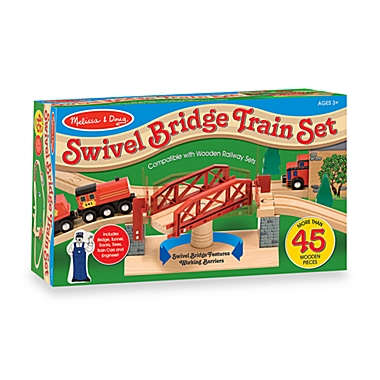 Melissa & Doug&reg; Swivel Bridge Train Set. View a larger version of this product image.
