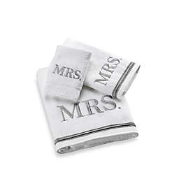 Avanti Silver Block Monogram "Mrs." Bath Towel