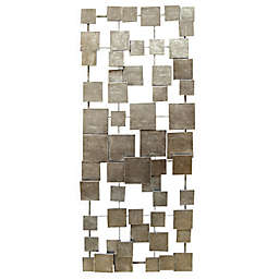 Stratton Home Décor Geometric Tiles 14-Inch x 32.25-Inch Wall Art in Champagne