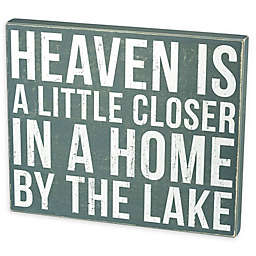 Primitives by Kathy -InchHeaven Home Lake-Inch 18-Inch x 15-Inch Box Sign in Blue