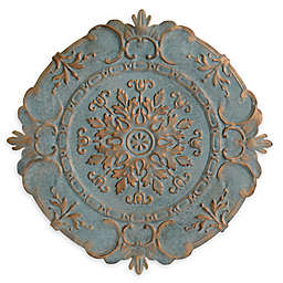 Stratton Home Décor Blue European Medallion 30-Inch Circular Metal Wall Art