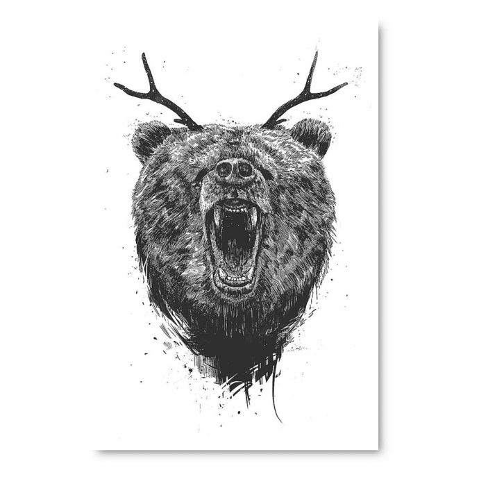 Courtside Market Angry Bear With Antlers Wall Art Bed Bath Beyond