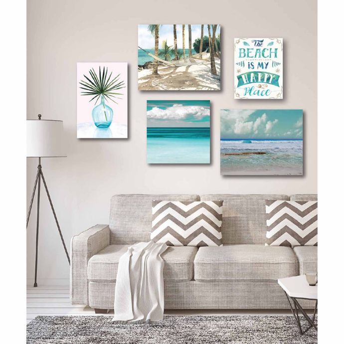 Courtside Market Tropical Tranquility Canvas Wall Art Set Of 5 Bed Bath Beyond