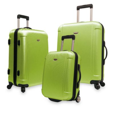 neon green suitcase