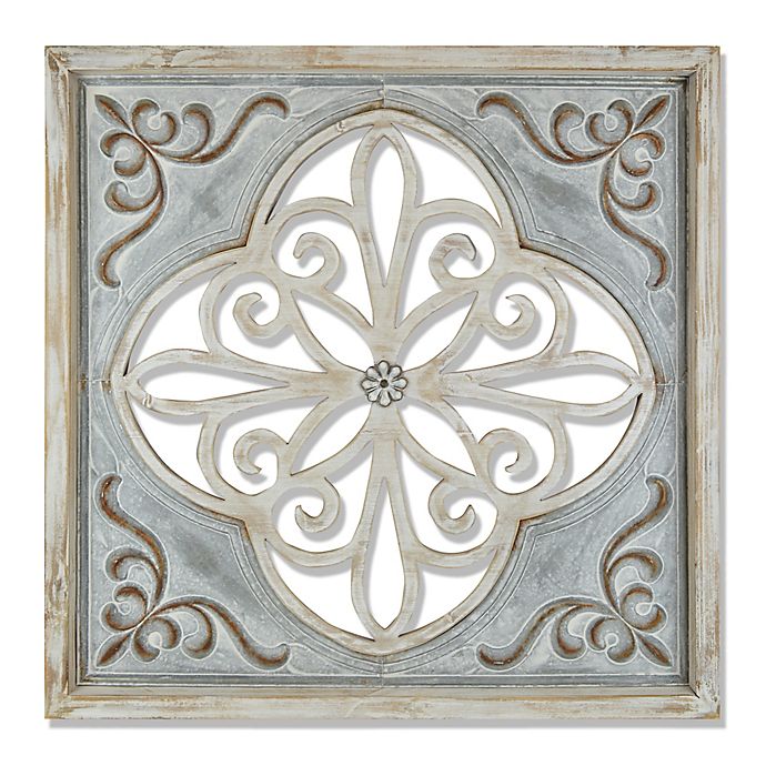 Distressed Wood and Iron Wall Decor in Grey/Blue | Bed ... Distressed Wood and Iron Wall Decor in Grey/Blue | Bed ... on Wood And Metal Wall Sconces id=37155