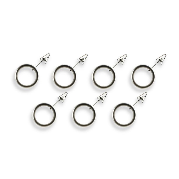 Umbra Duella Brushed Nickel Cufflet Drapery Clip Rings Set Of 7