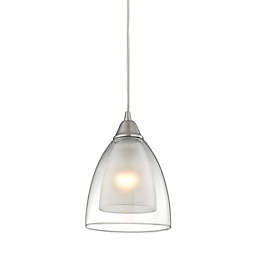 Elk Lighting Layers 1-Light Pendant in Satin Nickel with Glass Shades