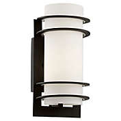 Bel Air Lighting Zephyr 1-Light 11-Inch Outdoor Lantern in Black with Frosted Glass Shade