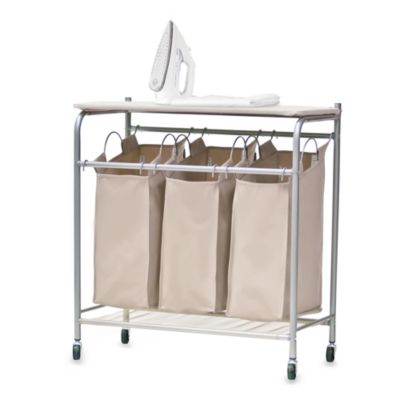 three section laundry hamper