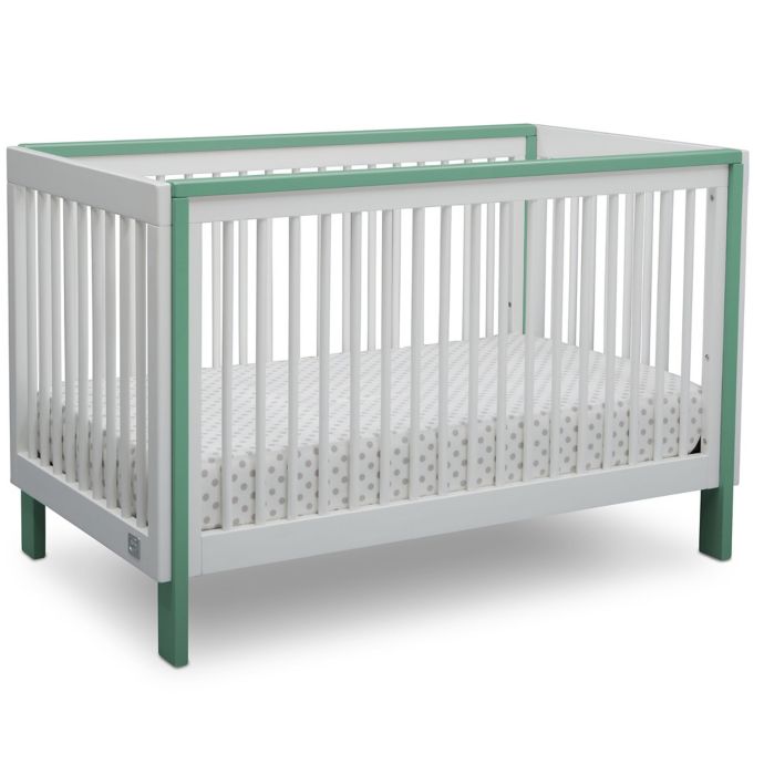 Serta Fremont 3 In 1 Convertible Crib In White Aqua Bed Bath