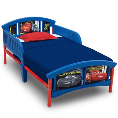 Delta Children Grand Prix Race Car Toddler and Twin Bed Blue and Delta Home 6-inch Memory Foam Mattress