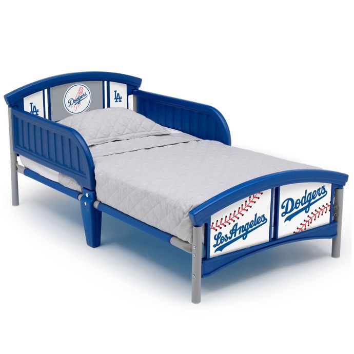 Delta Children Mlb Los Angeles Dodgers Plastic Toddler Bed In Blue