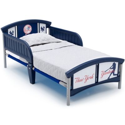 blue toddler bed