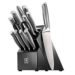 HENCKELS Modernist 13-Piece German Stainless Steel Kitchen Knife Block Set in Black
