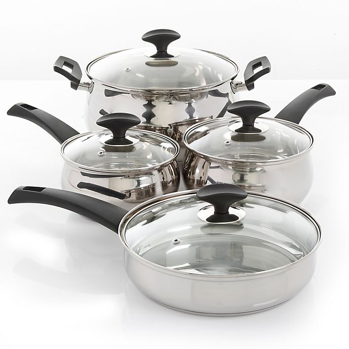 Oster® Ingleton Stainless Steel 8-Piece Cookware Set | Bed Bath and ...