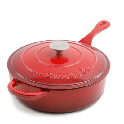 Crockpot&trade; Artisan 3.5 qt. Cast Iron Covered Deep Saute Pan in Red