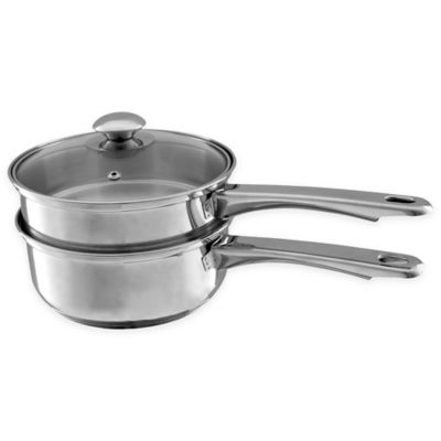 Classic Cuisine Stainless Steel 1.5 qt. Saucepan and 6-Cup Covered Double Boiler