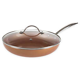 Classic Cuisine Allumi-shield Nonstick Covered Frying Pan in Copper