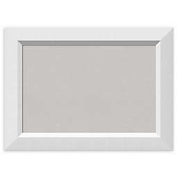 Amanti Art Grey Cork Board with Angled Frame in Blanco White